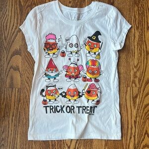 Justice White Trick or Treat Kids T-Shirt, Size 10